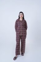 Base Blue Winter Cotton Food Printed PJ Set for Women