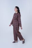 Base Blue Winter Cotton Food Printed PJ Set for Women