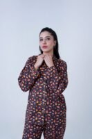 Base Blue Winter Cotton Food Printed PJ Set for Women