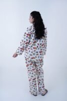 White Winter Cotton Chill Printed PJ Set for Women