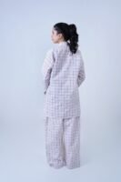 WHITE LUXURY cotton check printed co-ord sets for women