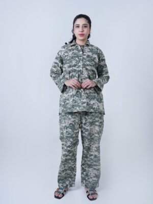 Grey Winter Cotton Foji Printed Co-ord Set for Women