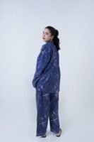 Blue Cotton Dolphin Printed PJ Set for Women