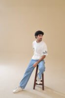 Unisex Loose Fit Denim Jeans 100% Cotton, Light Blue