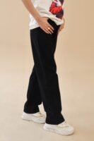 Unisex loose Fit Black Jeans 100% Cotton, Jet Black