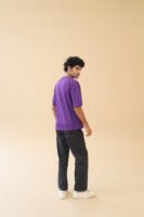 Unisex Drop Shoulder Graphic Skull T-Shirt 100% Cotton, Purple