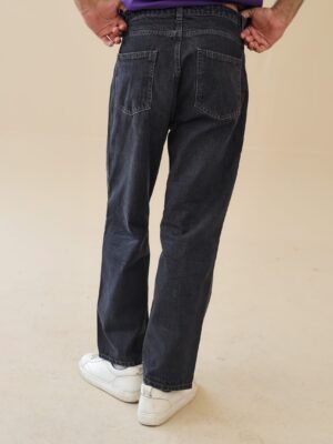 Unisex loose Fit Grey Jeans 100% Cotton, Dark Grey