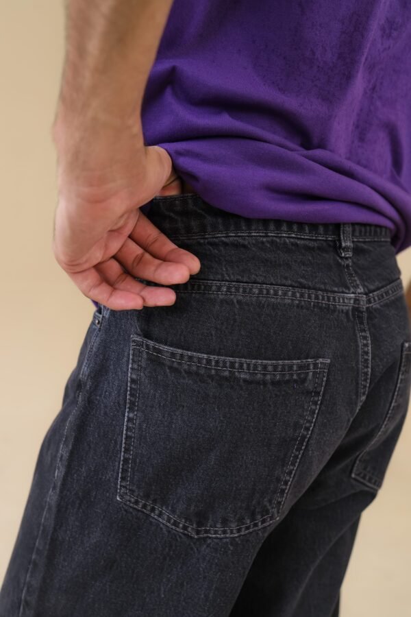 Unisex loose Fit Grey Jeans 100% Cotton, Dark Grey