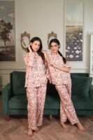 Peach Cambric Mug Printed PJ Set for Women