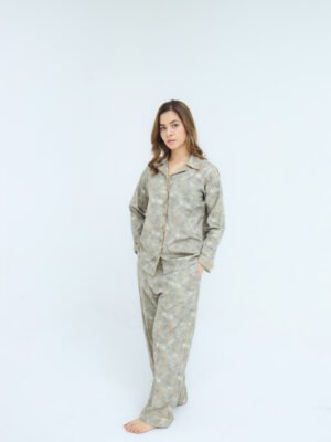Grey Winter Cotton Candy Printed PJ Set for Women