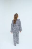 Black White Cotton Tile Printed PJ Set for Women