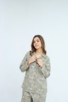 Grey Winter Cotton Candy Printed PJ Set for Women