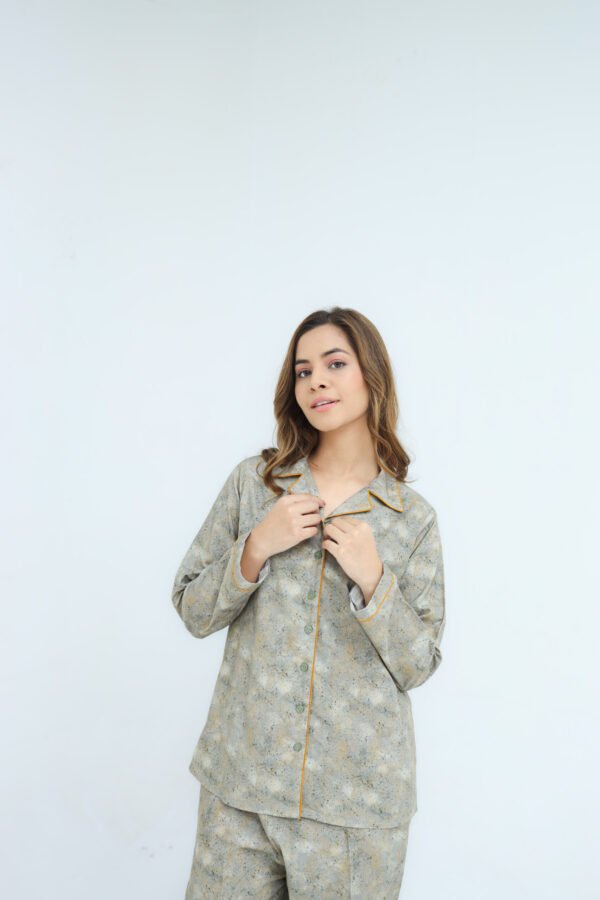 Grey Winter Cotton Candy Printed PJ Set for Women