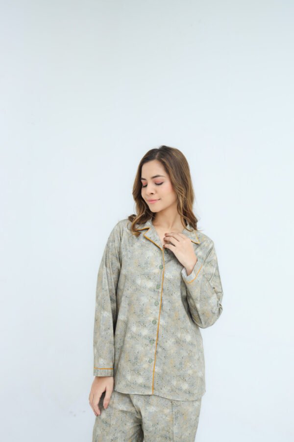Grey Winter Cotton Candy Printed PJ Set for Women