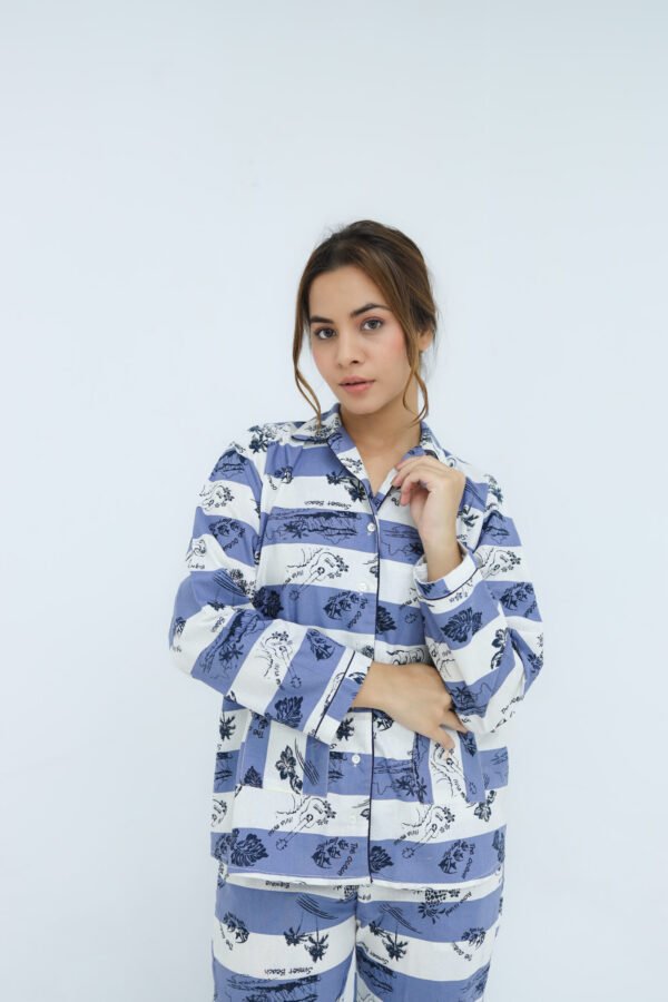 Pink Winter Cotton Dot Printed PJ Set for Women