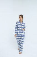 Pink Winter Cotton Dot Printed PJ Set for Women
