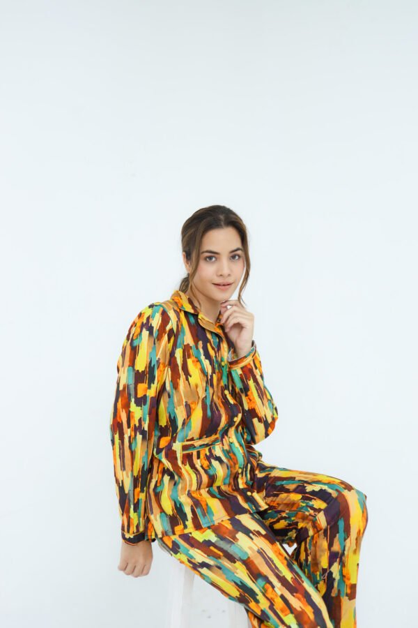 Rainbow Soft Cotton Ombre Printed PJ Set for Women