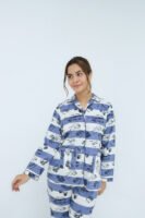 Pink Winter Cotton Dot Printed PJ Set for Women