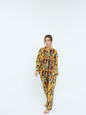 Rainbow Soft Cotton Ombre Printed PJ Set for Women