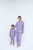 purple bee print winter cotton kids wear