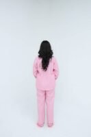 Baby Pink Cotton Lattic Printed PJ Set for Women
