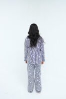 Lite blue Cotton star line Printed PJ Set for Women