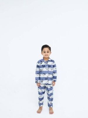 Horizontal stripe print cotton kids wear