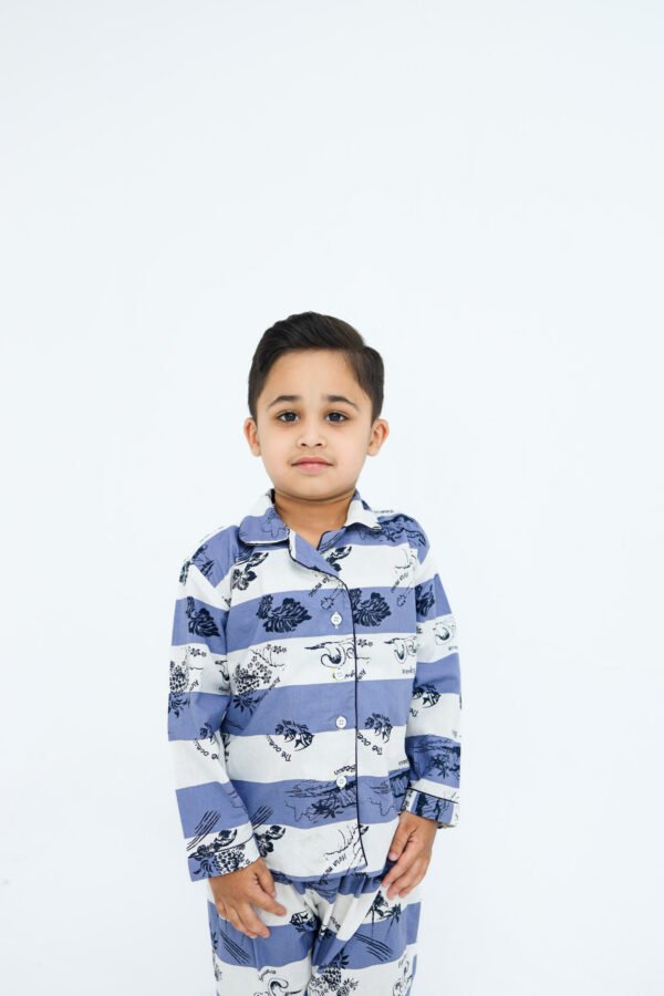 Horizontal stripe print cotton kids wear