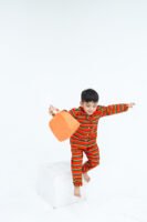 Festive stripe print winter cotton kids wear