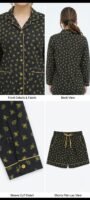 Black Winter Cotton Lady Bug Printed Shorts/Shirt Set