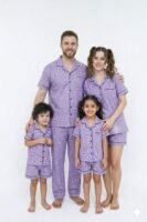 Lite Purple Winter Cotton Bee Printed Shorts/Shirt Set