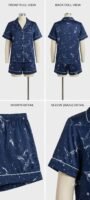 Blue Cotton Dolphin Printed Shorts/Shirt Set for Women
